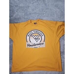 VINTAGE 90's West Virginia Mountaineers Shirt XXL SIngle Stitch WVU Football USA